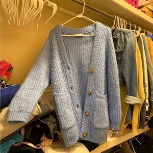 Zara Blue Cardigan Sweater